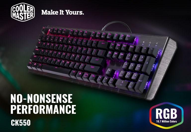 COOLER MASTER MASTERKEYS CK550 RGB GATERON ( RED / BROWN / BLUE ) MECHANICALGAMING KEYBOARD CoolerMaster Singapore