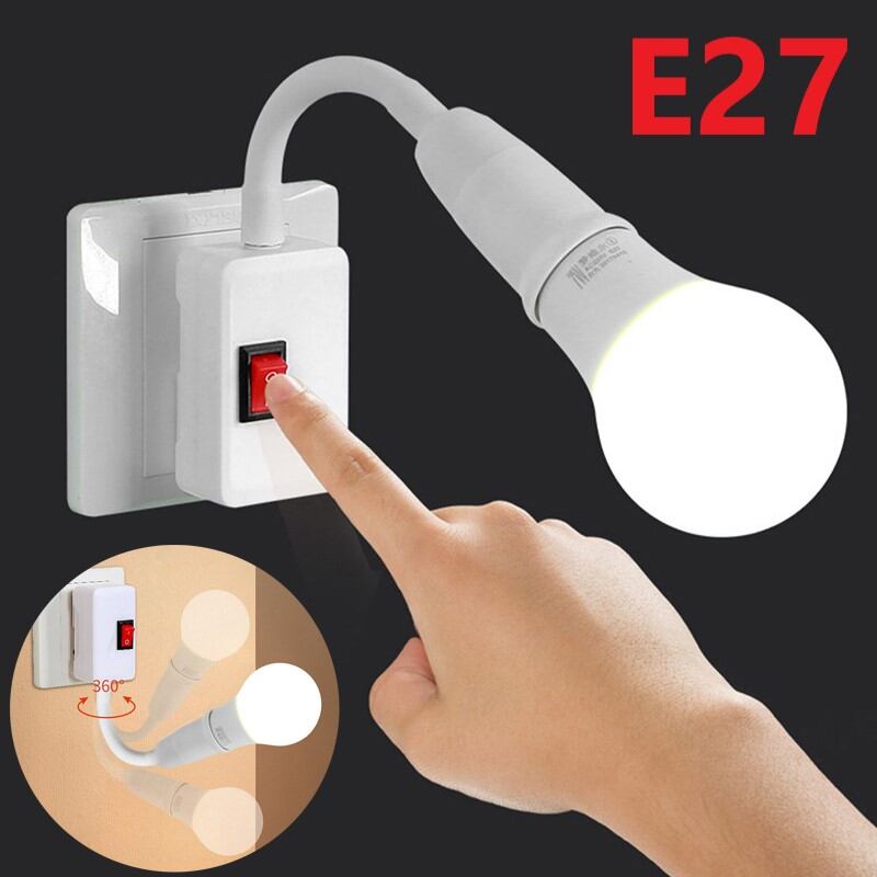RGB E27 Socket Lamp Bulb Holder Light Socket With Switch EU US UK Plug Lamp Holder Energy Saving LED Table Lamp Led Base Lamp Base