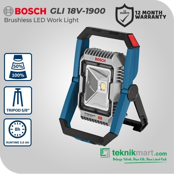 Bosch LED Work Light / Lampu Kerja LED 18V 1900Lumens GLI 18V-1900 (UNIT ONLY) Harga 1,986,600 rupiah*Gratis Ongkir