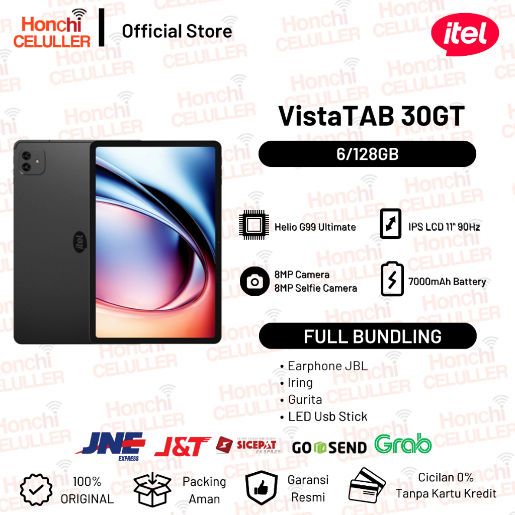 itel VistaTab 30GT 6/128GB Tablet / Pad - Helio G99 | Layar 11” 2K 90Hz | 7000mAh Baterai | Desain Ultra Slim 7mm Garansi Resmi itel Indonesia Harga  3,795,000 Ringgit*Penghantaran Percuma