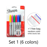 【Original Sharpie Fine Marker Set + Free Bag】6 Colors12 Colors Permanent Marker Pen| Write On Most Surfaces & Materials