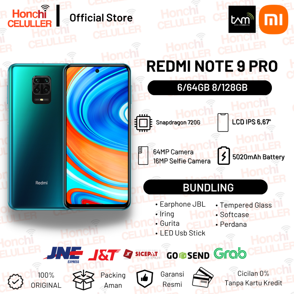 Xiaomi Redmi Note 9 Pro 8/128GB 6/64GB Garansi Resmi Xiaomi Indonesia TAM Harga  1,999,000 Ringgit*Penghantaran Percuma