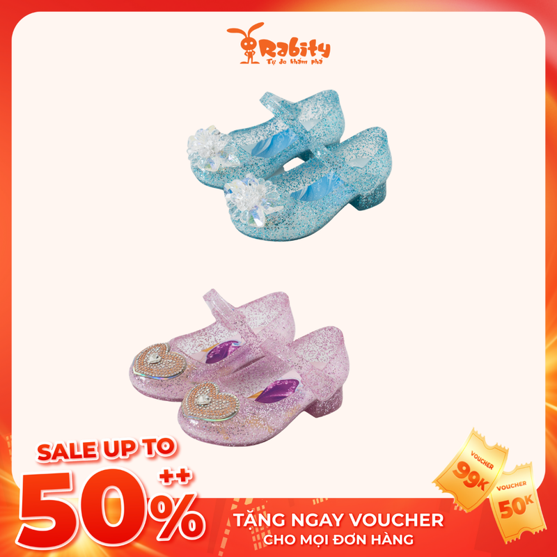 Giày nhựa búp bê bé gái Rabity giày búp bê đế cao 2 phân bé gái 33024