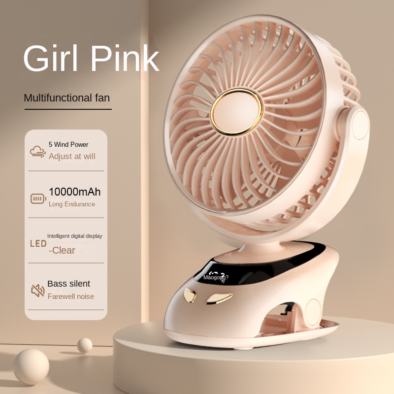 Romoss Mới cầm tay Clip Desktop Fan USB sạc ánh sáng ban đêm cắm trại ngoài trời Mini Mini Fan cầm tay Baby Cart Silent Electric Fan 3000/6000/15000mah Độ bền kéo dài
