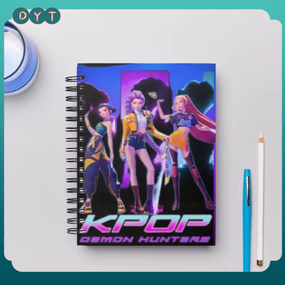 DYT Thợ săn quỷ Kpop Sổ tay Thợ săn quỷ Sổ tay vẽ Dễ thương Sổ tay thông báo cho sinh viên Di động Cuộn dây Sách nhật ký trẻ em Vật tư văn phòng