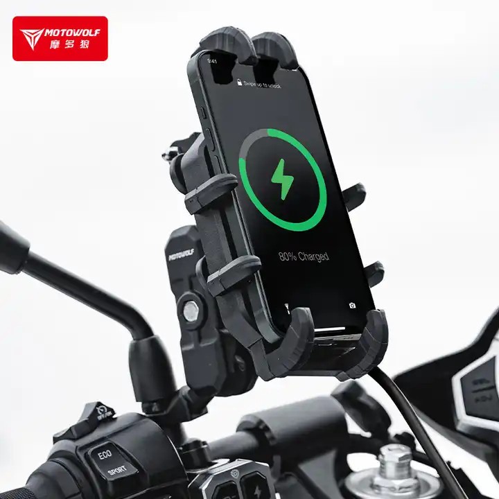 Giá Đỡ Điện Thoại Chống Rung Motowolf MDL 2827E Đen Sạc Phiên Bản Mới Nhất  - Motowolf Việt Nam Chín