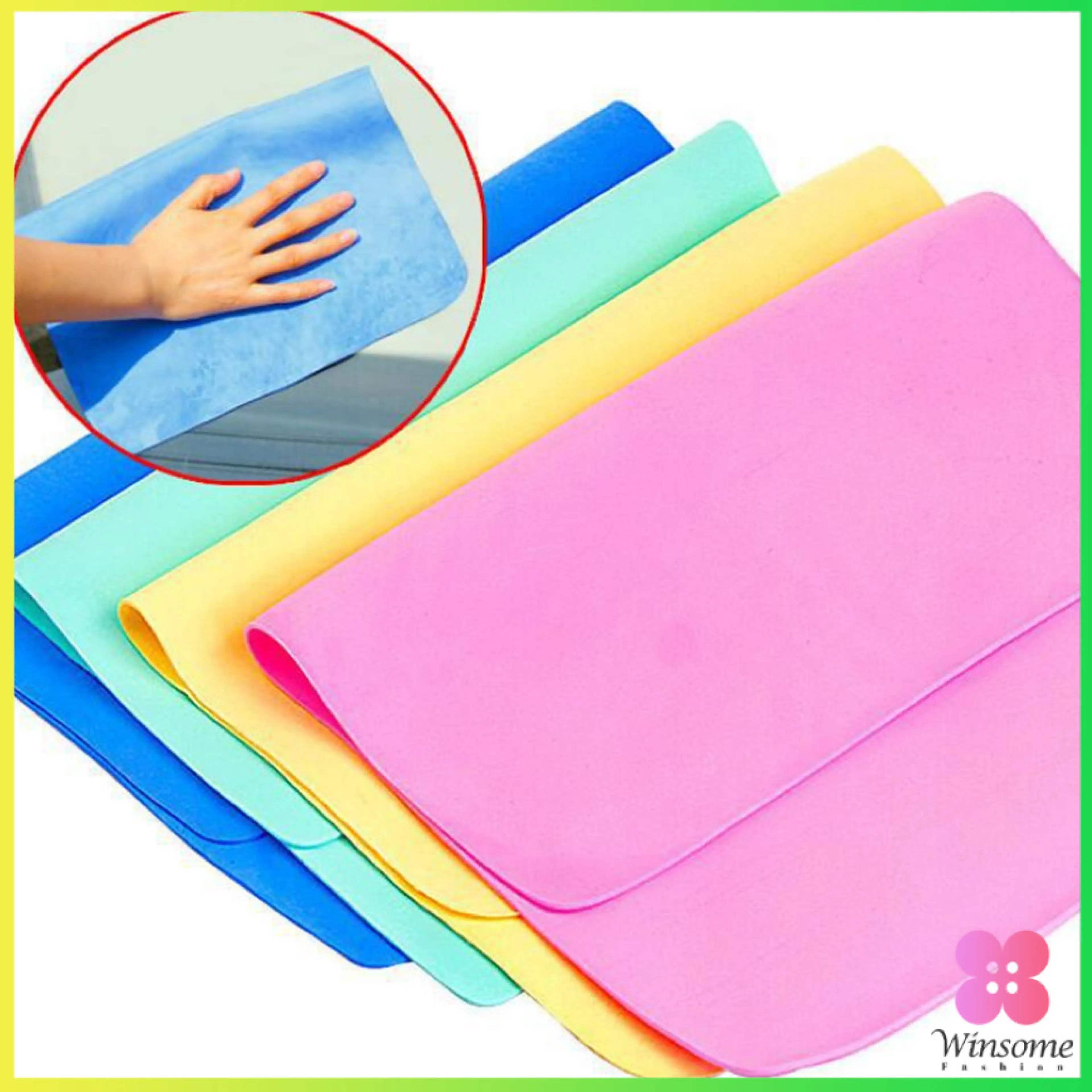 Winsome ผ้าชามัวร์ ผ้าเช็ดรถ ผ้าอเนกประสงค์ดูดซับน้ำได้ดี Multipurpose towel