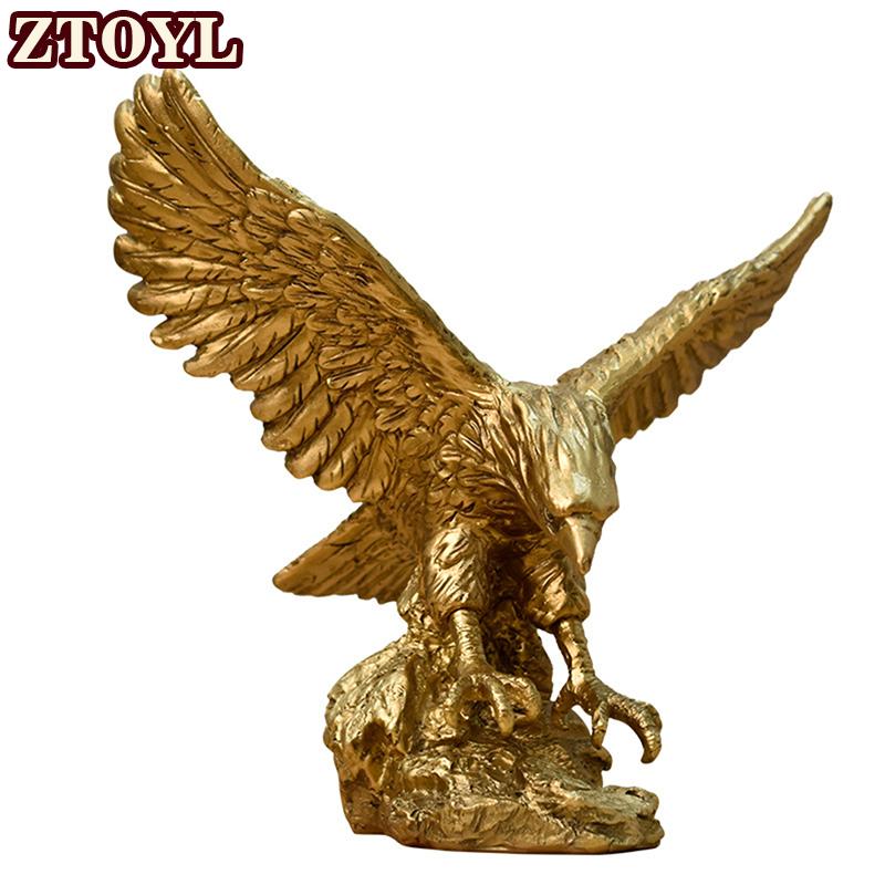 ZTOYL ของสะสมรูปปั้นนกอินทรีสีทองรูปสัตว์ของตกแต่งบ้าน ราคา 199 บาท*ส่งฟรี