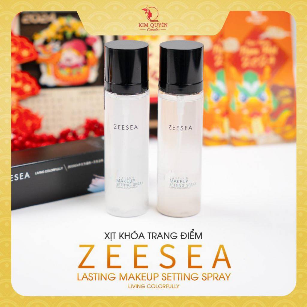 Xịt Khóa Nền Tạo Hiệu Ứng Căng Bóng, Lâu Trôi Ánh Nhũ Nhẹ ZEESEA Lasting Makeup Settting Spray 100ml