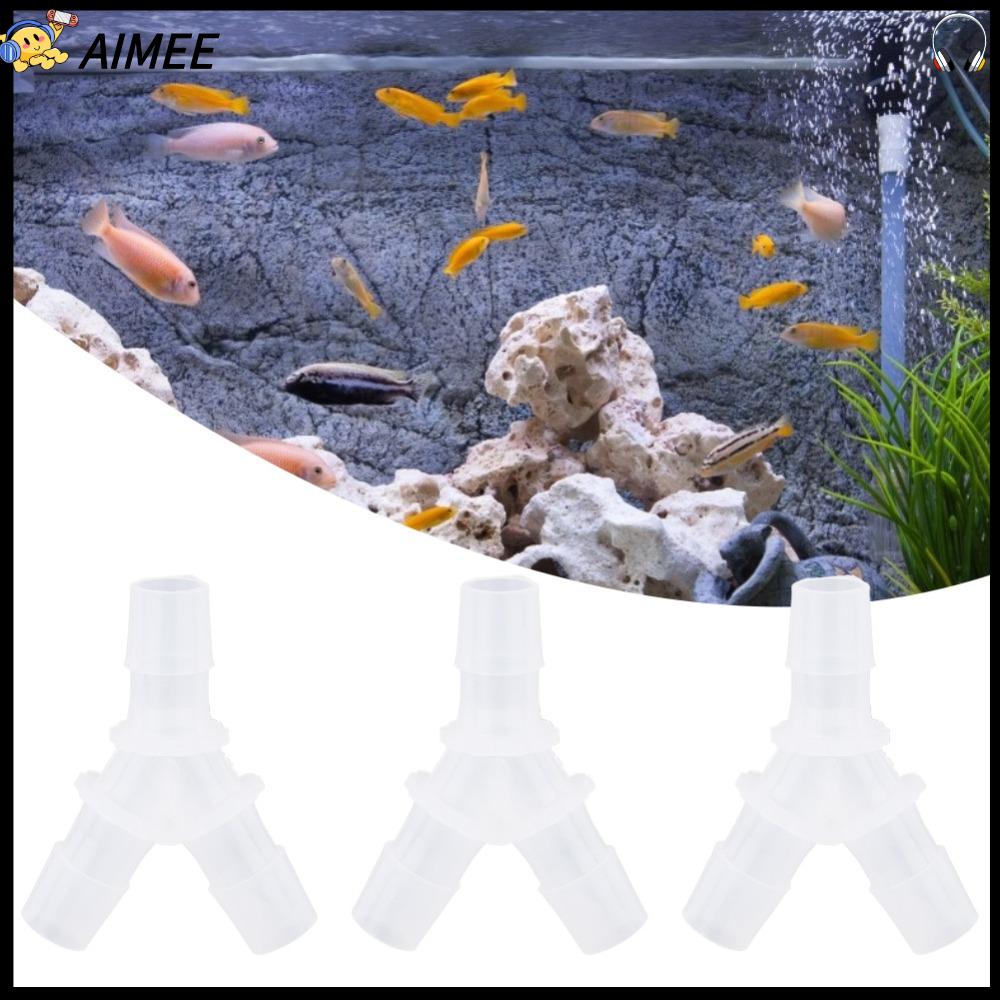 AIMEE 10PCS Trong suốt Phụ kiện ống mềm Nhiều kích cỡ Nhựa Đầu nối bơm khí bể cá Dễ quan sát Hình chữ Y Đầu nối 3 chiều Bể cá