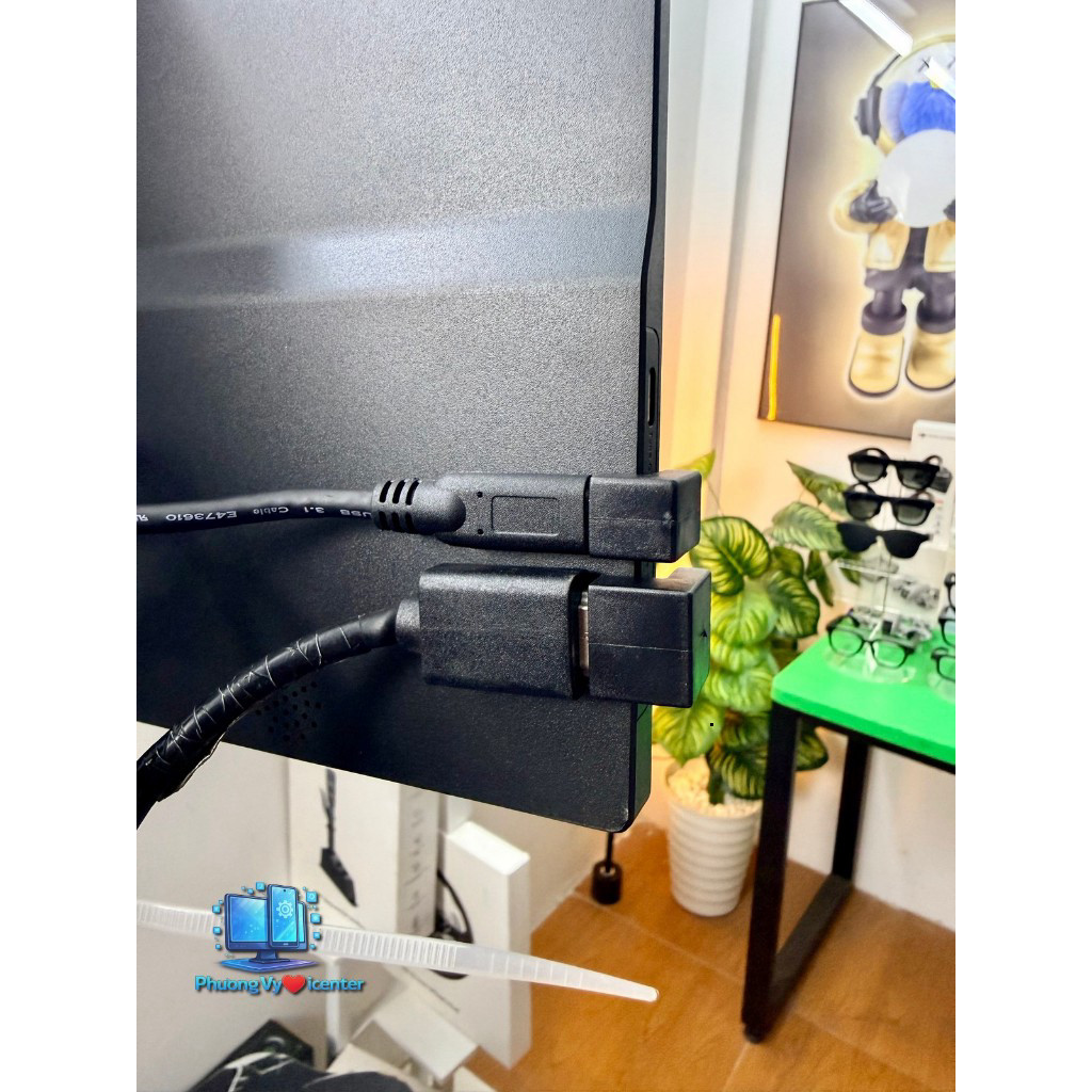 LamKaShop Góc Nối Vuông HDMI - Type C Cho Màn Hình Di Động ( Setup dây mặt sau )