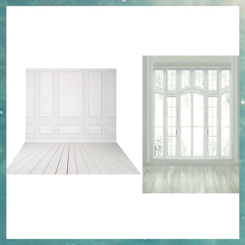 (WYRS) 2Pcs 3X5Ft Vinyl Photography Backdrops Wedding Background for Photo Studio - White Brick Wall