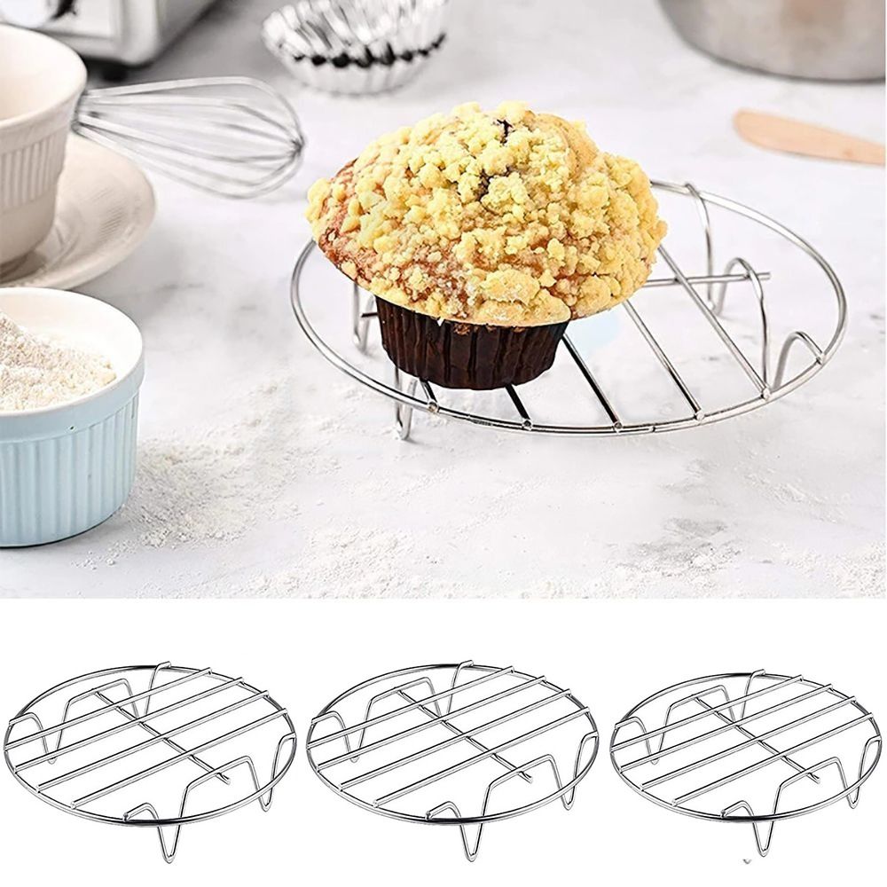 Yudyboster bếp hấp Kệ Lưới nồi chiên ít dầu nướng 304 Bộ đồ ăn bằng thép không gỉ đứng vỉ hấp bền Bếp Nấu Ăn công cụ khay hấp