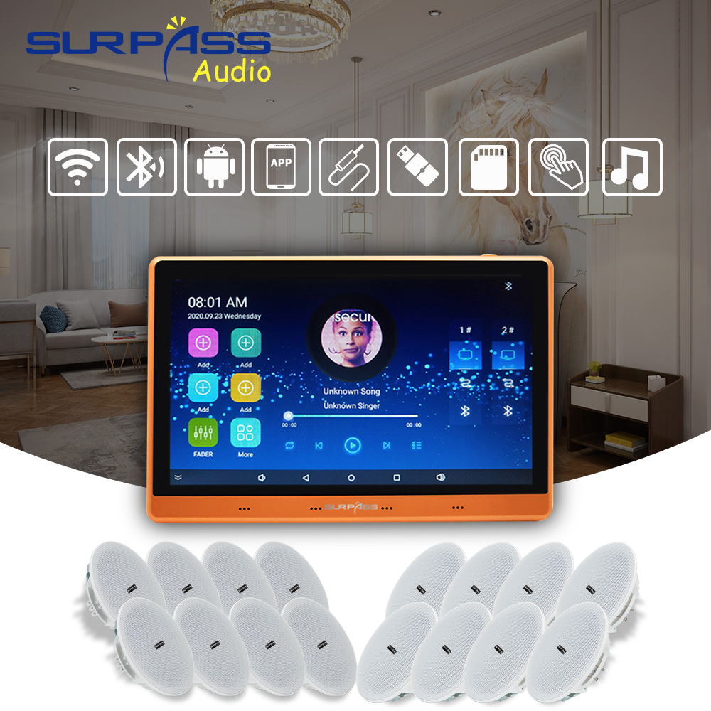 Smart Hotel Audio Android 5.1 WiFi Bluetooth 7 Inch Touch Screen Wall Amplifier Stereo Ceiling Speaker for Cinema Living Room ราคา 29,818 บาท*ส่งฟรี