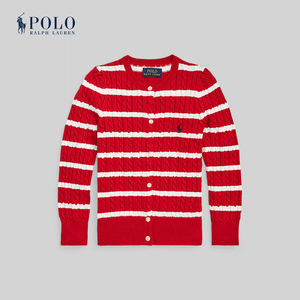 Polo Ralph Lauren Kids Girls Cardigan-Striped Mini-Cable Cotton Cardigan CWPOSWER6820412 600 Red ราคา 7,900 บาท*ส่งฟรี