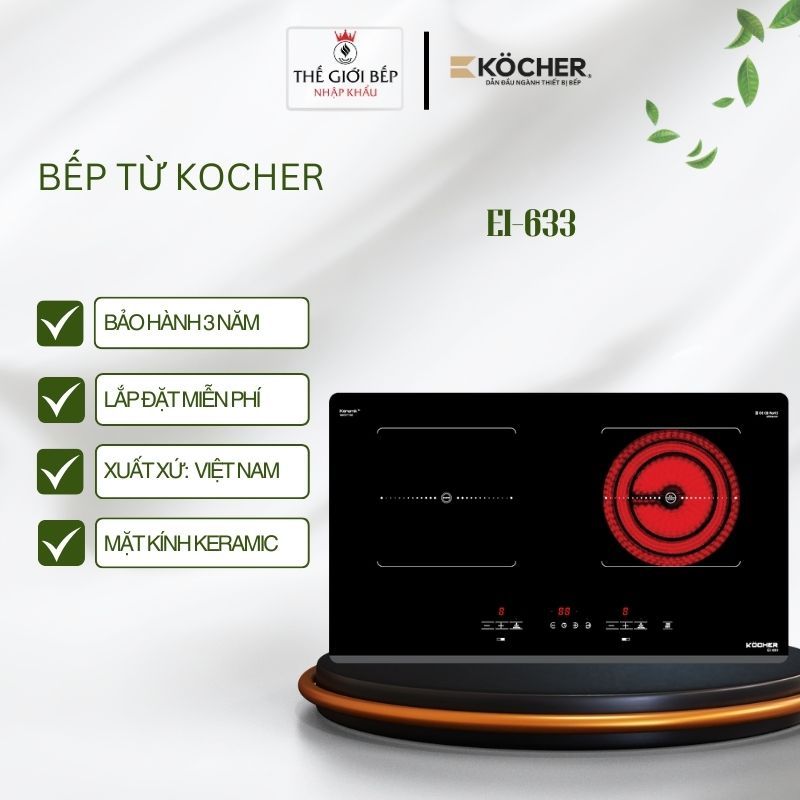 Kocher Ei-633 Built-In Infrared Induction Cooker - Inverter Technology Helps Save Energy - Genuine Product