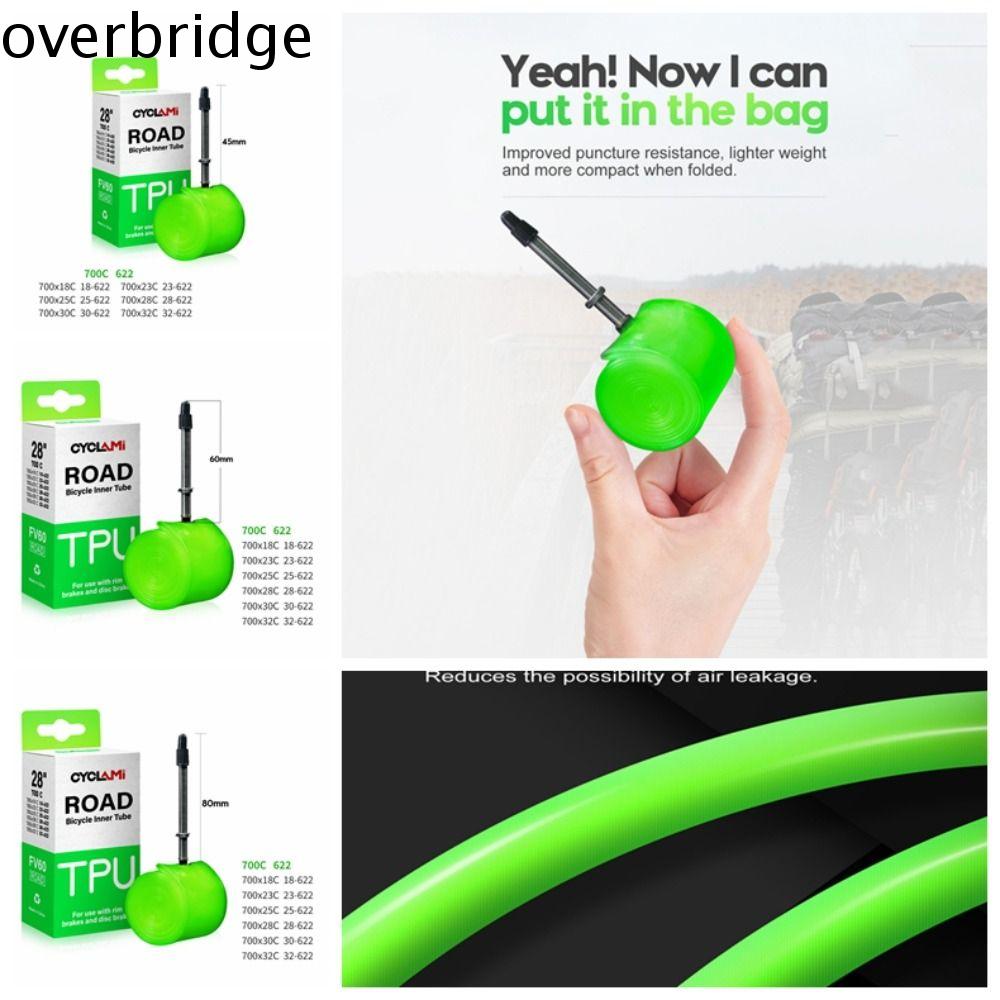 RBRIDG Siêu nhẹ Ống bên trong xe đạp Van Pháp TPU Ống bên trong xe đạp TPU Di động 700C Xe đạp đường trường