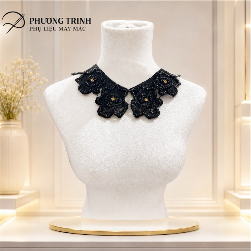 ✨ CỔ REN HOA ĐÍNH HẠT CAO CẤP – BIẾN ÁO ĐƠN GIẢN THÀNH SANG TRỌNG ✨