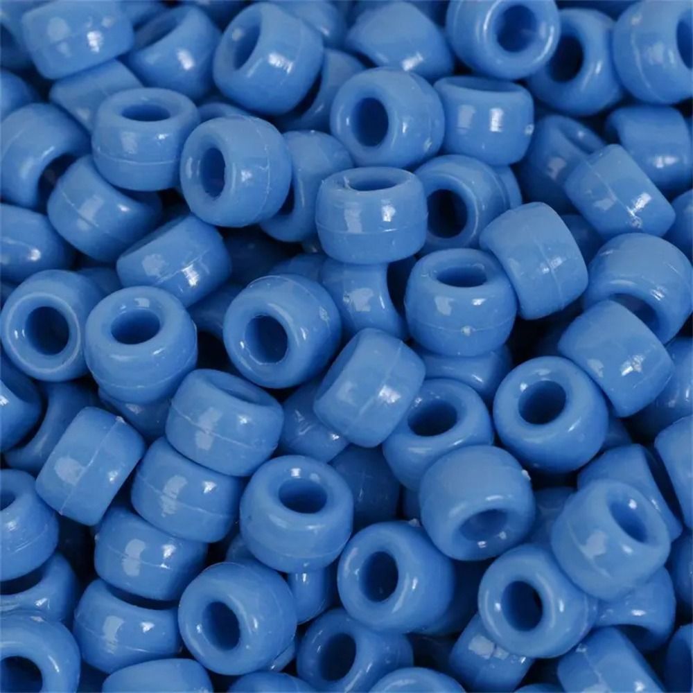 SKONHED 100pcs/set Multi-Colored Colorful Pony Beads Set 6x9mm Big Hole Beads Dirty Braid Decorative Beads Hair Accessories Kandi Bracelets Necklaces Bulk Rainbow Hair Rings DIY