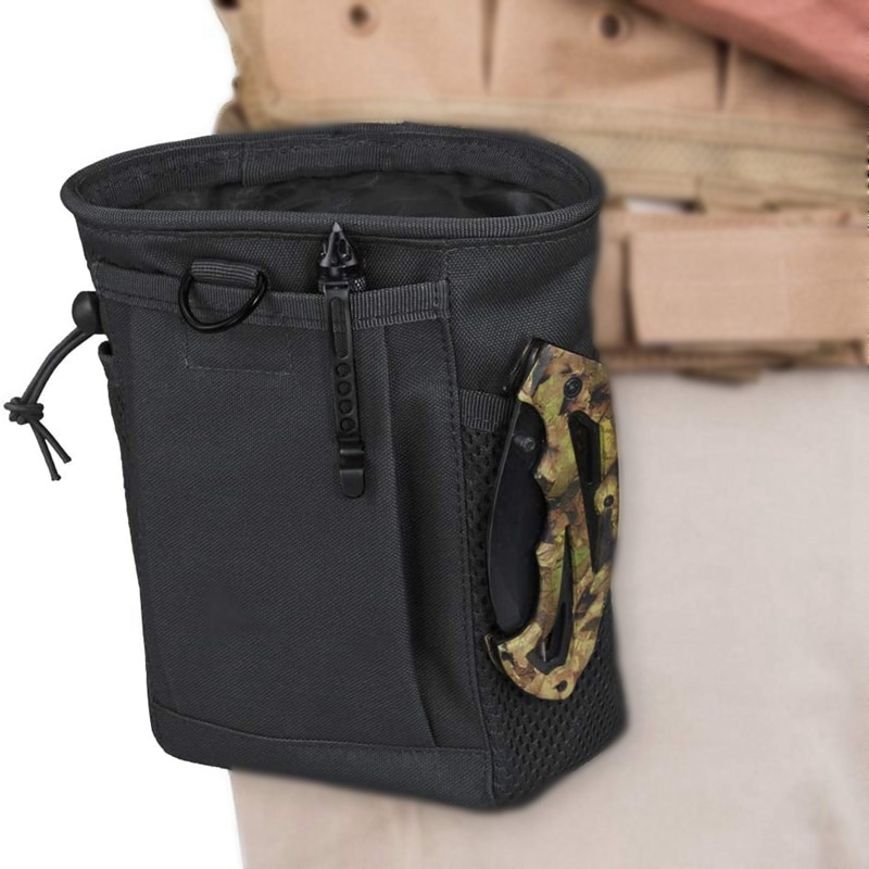 Tactical Molle Drawstring Magazine Dump Pouch Adjustable Military Utility