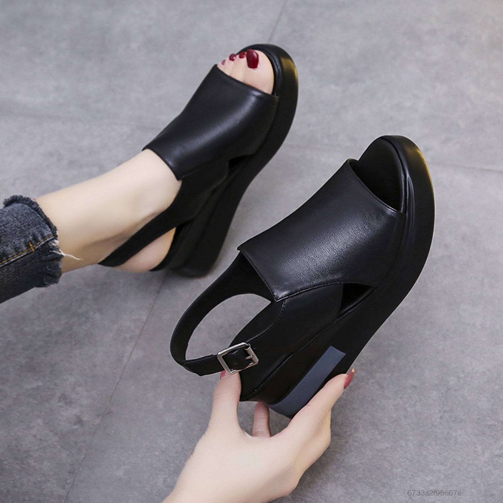 Dép đế bệt thời trang Sandal Peep Toe ngoài trời dành cho nữ SFTK-VN