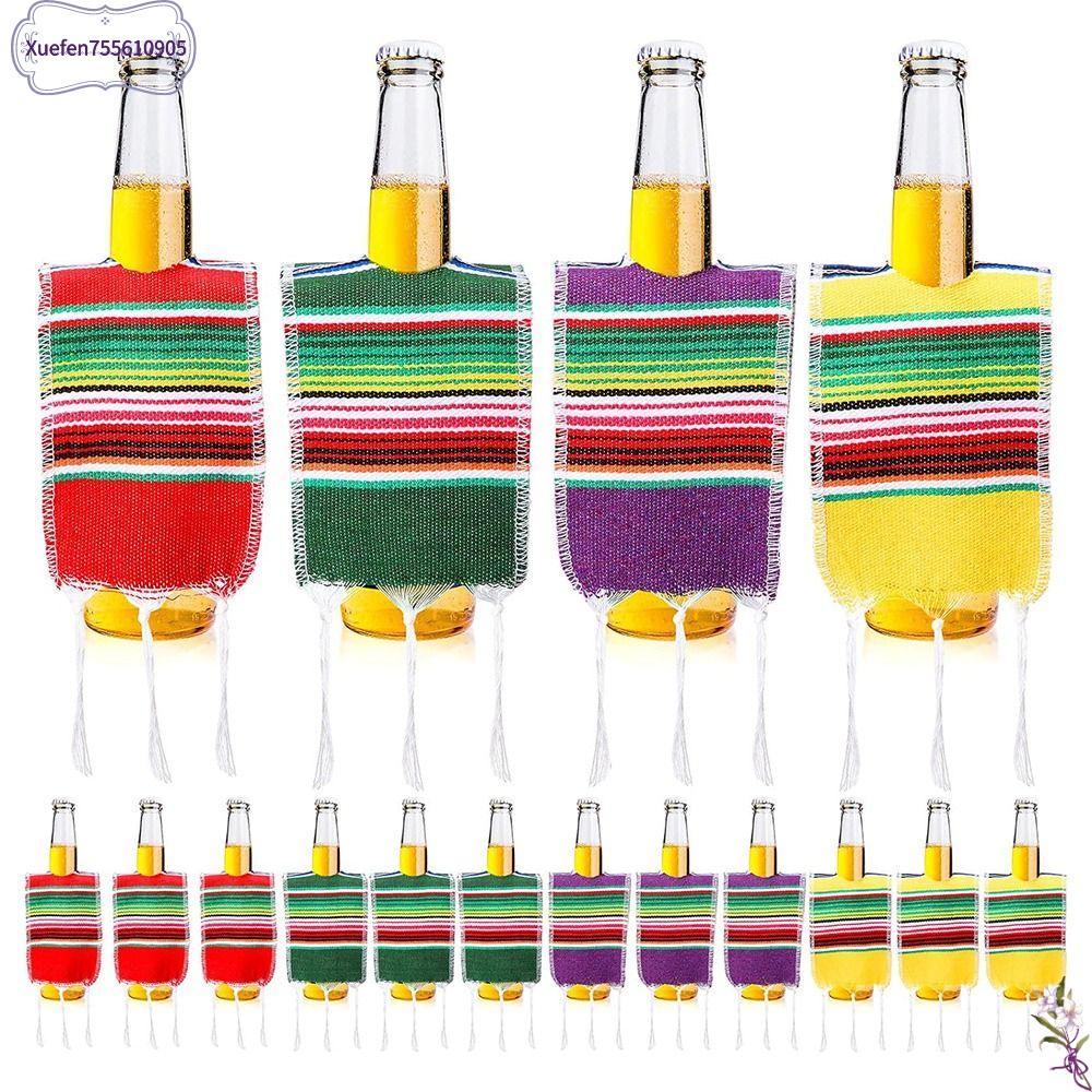 XUEFEN755610905 Chủ đề Mexico Mũ sombrero nhỏ Đầy màu sắc Trang trí tiệc Vỏ áo ponsô bia Phụ kiện Trang trí lễ hội Mũ Rơm Mexico