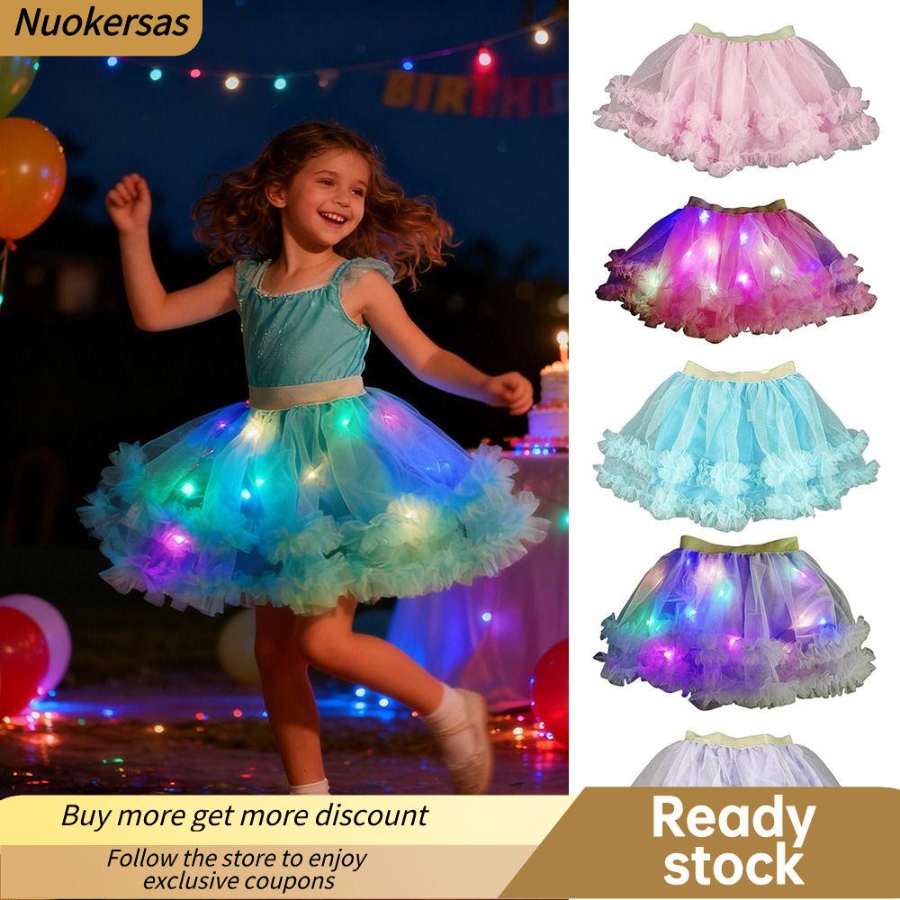 NUOKERSAS Giáng sinh Váy nhảy Đồ dùng tiệc tùng Thắp sáng Tutu phát sáng  Đèn LED Váy tutu Trẻ em