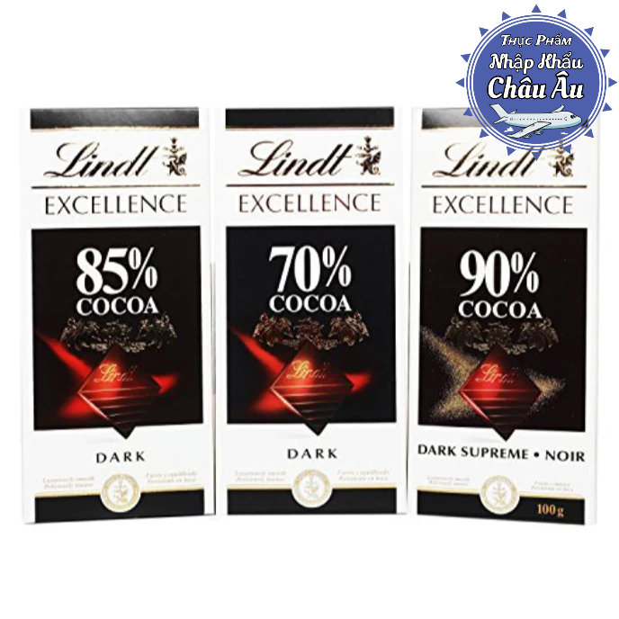 Date Mới_ Socola Lindt Excellence 70%,85%,90%Cacao(100g)