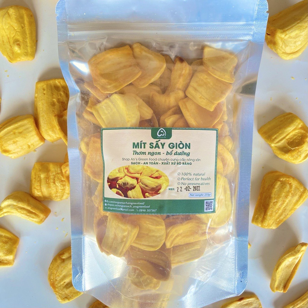 Gói mít sấy xuất khẩu loại a, cánh to, thơm ngon ,giòn, ngọt gói 400g