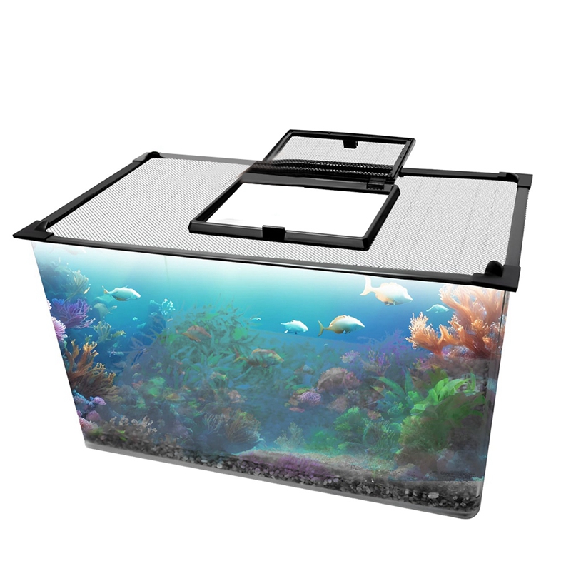 DIY Magnetic Aquarium Lid Fish Tank Hood Top Cover Anti-Jumping Net Cover Mesh to Protect Fish Jumping Out of Fish Tan