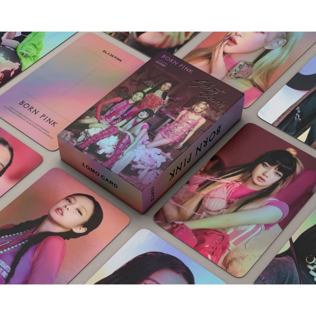 Lomo card BlackPink Hologram Thẻ bo góc BORN PINK Hồng Album Thần Tượng Kpop