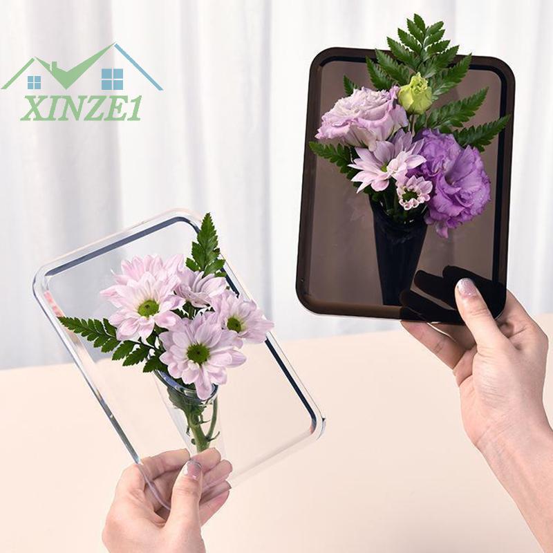XZ✨✨✨ Acrylic Khung Ảnh Bình Hoa Nghệ Thuật Hiện Đại Hoa Bình Hoa Máy Tính Để Bàn Nhà Máy Chủ Cho Văn Phòng Nhà Món Quà Cưới Bảng Centerp Trang Trí Nội Thất