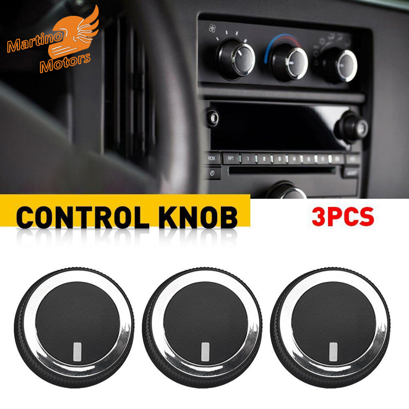 Martino 3 cái núm điều hòa nhiệt độ núm điều khiển điều hòa không khí 84793085 Máy Sưởi Ô Tô thay thế tương thích cho GMC 1500 2500 3500 Chevrolet Express 1500 2500 3500