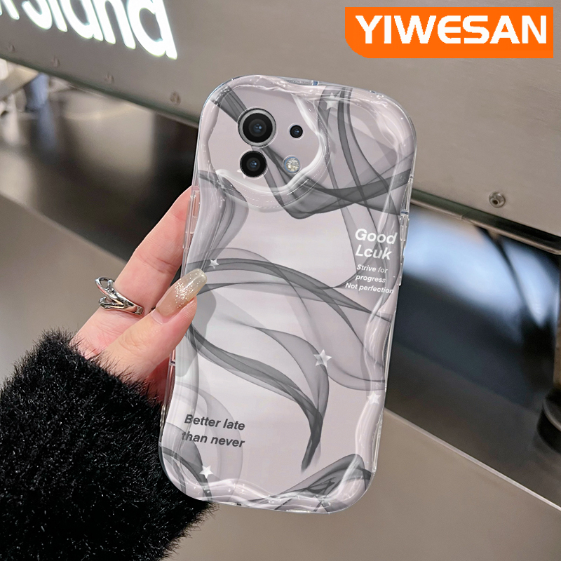 Yiwesan ốp ốp cho Xiaomi 11 lite 5g ne 11 lite 4g 12 lite 10t pro 12t pro ốp viền sóng kết cấu màu k