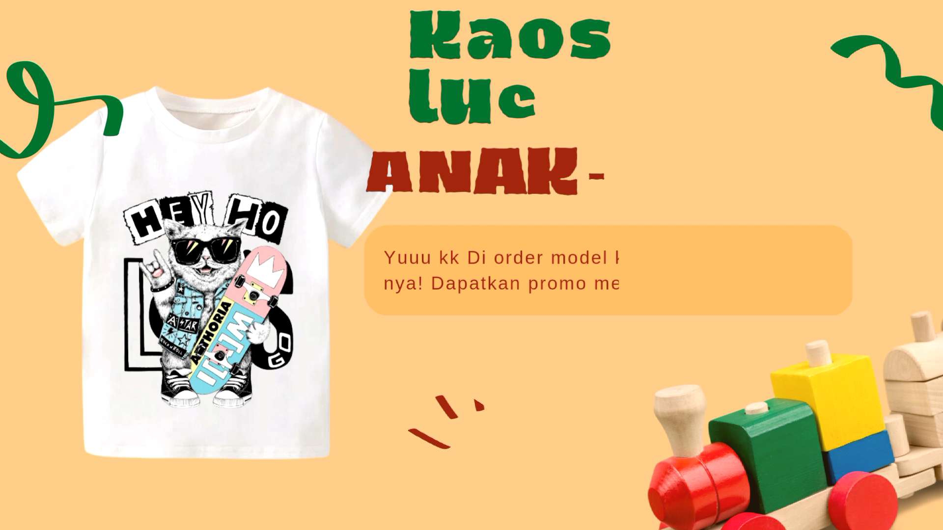 kaos anak motip Dinosaurus