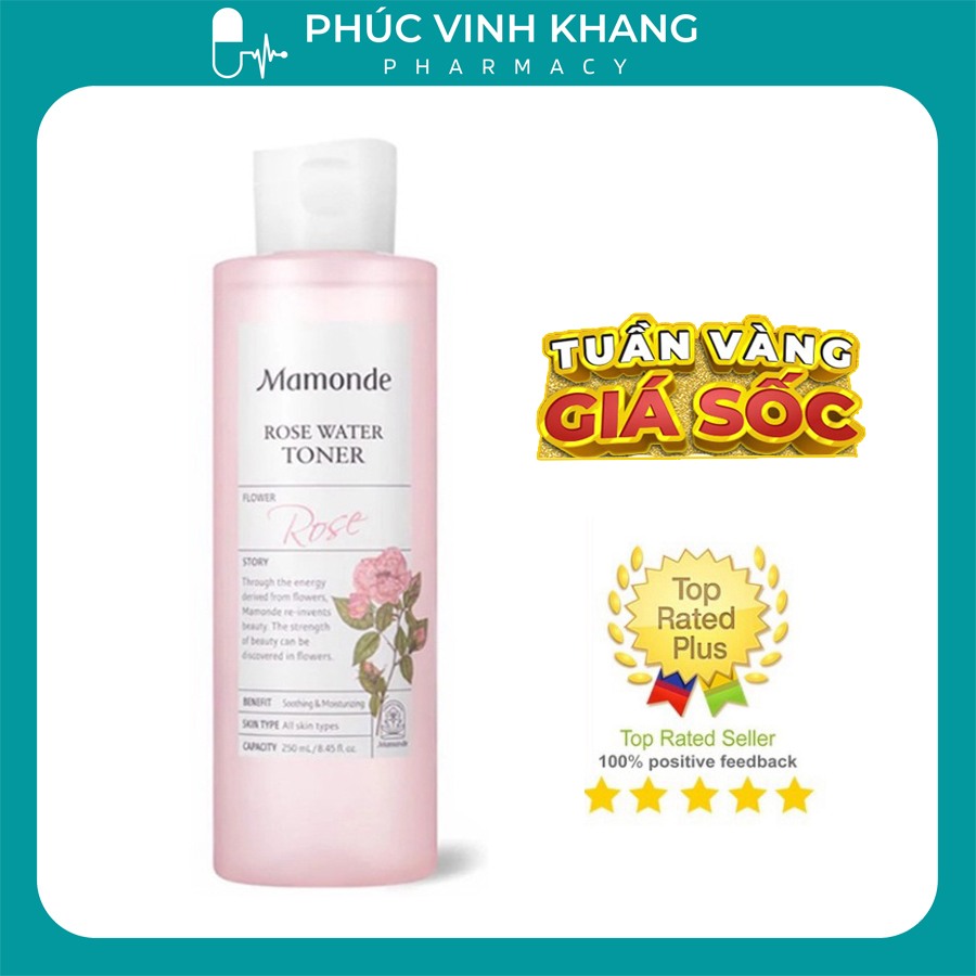 Nước Hoa Hồng Mamonde Rose Water Toner 250ml cấp ẩm cân bằng da làm sạch lỗ chân lông và ngừa mụn