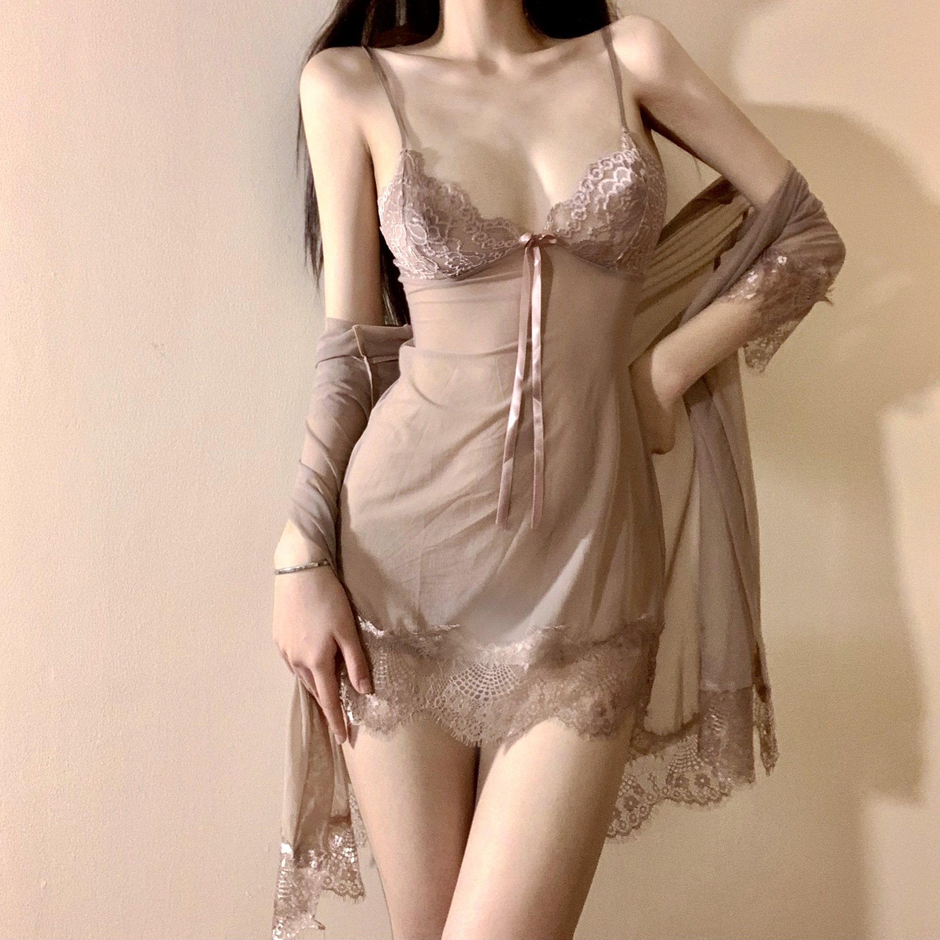 Váy ngủ ren trong suốt mềm mịn gợi cảm 2 màu DN7483 - Đồ ngủ Sexy Secrets -  Eva Shop