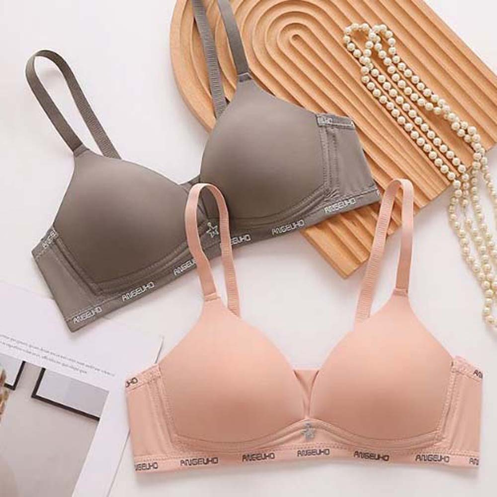 LETOY Khớp nối Áo ngực chữ V sâu không dây Lưng đẹp Không đường may Áo ngực không đường may cho bé gái Đồ lót màu trơn Chống sốc Áo ngực nữ Nữ