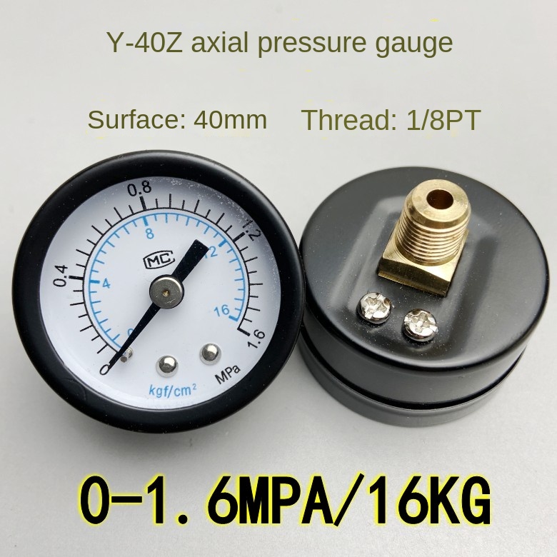 Đồng hồ áp suất Y-40Z 0-1.6MPa/16Kg - Đo áp suất chân không, khí nén, nước