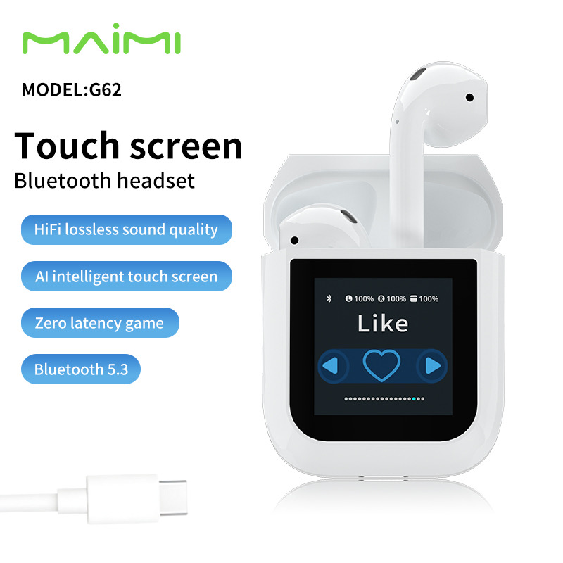 Maimi หูฟังบลูทูธ (รุ่น G62) หูฟังไร้สาย หน้าจอสัมผัส ค้นหาตำแหน่งที่ตั้งได้ เสียงดี แบตเตอรี่อึดทน สินค้ารับประกัน1ปี ราคา 559 บาท*ส่งฟรี