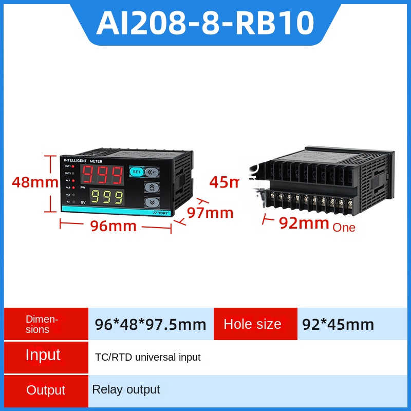 Bộ Điều Khiển Nhiệt Độ AI208X - AI208-8-RB10 Thay Thế cho AI208-4-RB10/AI208-7-RB10/AI208-6-RB10/SB10 - TOKY | Dòng AI208 Series Đã Ngừng Sản Xuất