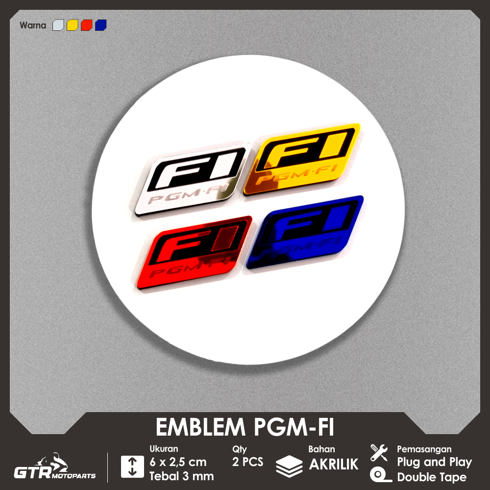Emblem PGM FI 1 PC Logo Timbul 3D Emblem Aksesoris Motor Honda PGM FI Harga 13,720 rupiah*Gratis Ongkir