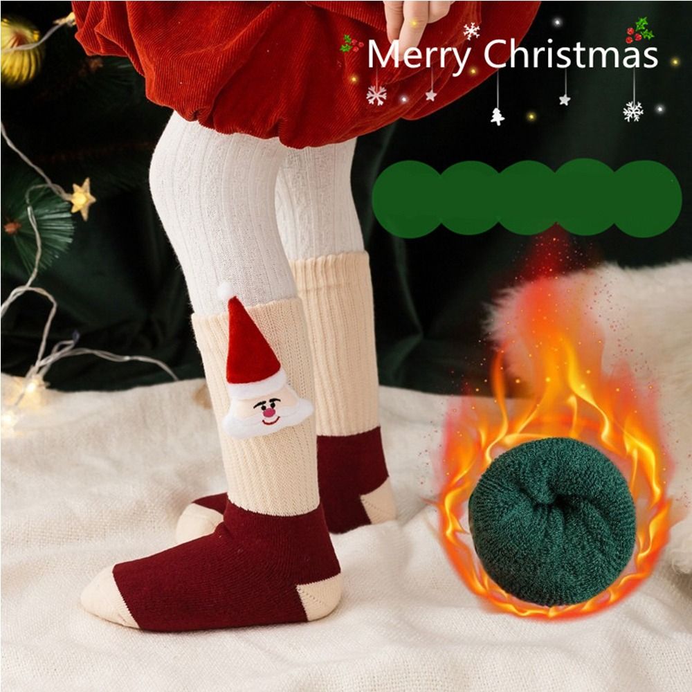 KELANSI Doll Children Christmas Socks Santa Claus Cotton Cartoon Hosiery