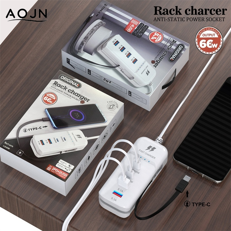 AOJN ชาร์จเร็ว USB PD หลายพอร์ตสำหรับอุปกรณ์ Android ที่มีเครื่องชาร์จอินเทอร์เฟซ Type-C ราคา 68 บาท*ส่งฟรี