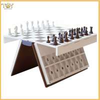 [deveodo] Folding Board Game 3d Printed Chess Game 3d Printed Portable Book Board Game Set – Hangman Four in A Row Sea Battle Chess – Educational Folding Strategy Games for Teens Adults for Travel