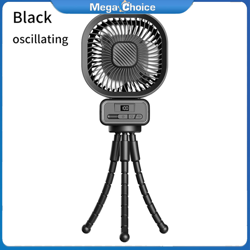 MegaChoice【Fast Delivery】Camping Fan 5000mAh Rechargeable Outdoor Fan With Octopus Stand Night Light 6” Rotation Quiet Camping Fan For Office Tent Fishing ราคา 436 บาท*ส่งฟรี