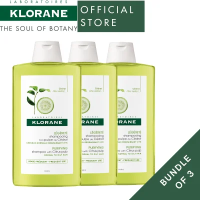 Klorane Shampoo with Citrus Pulp 400ml (Bundle of 3)