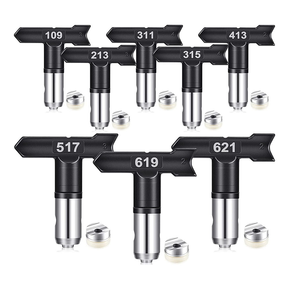 (KDEP) 8 Pieces Paint Sprayer Tips Reversible Tip Airless Nozzles Tips Airless Sprayer for Homes Buildings Garden
