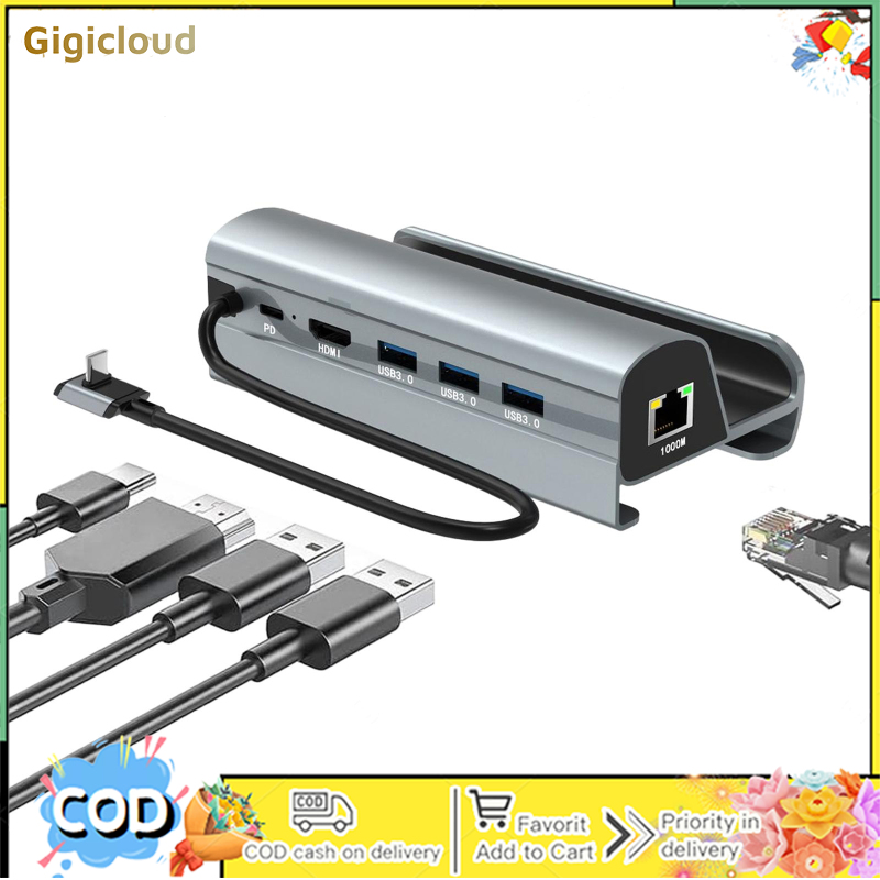 6 In 1 USB 3.0 Hub 60W Multiport USB Charging Station Hub Adapter USB Splitter Game Console Base For Smart Phones Tablet Laptop ราคา 670 บาท*ส่งฟรี