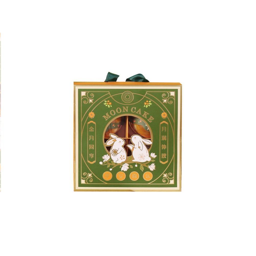 LETOY Handmade Mooncake Packaging Boxes Bronzing Process DIY Dessert Gift Box Exquisite White Card Mid-Autumn Festival
